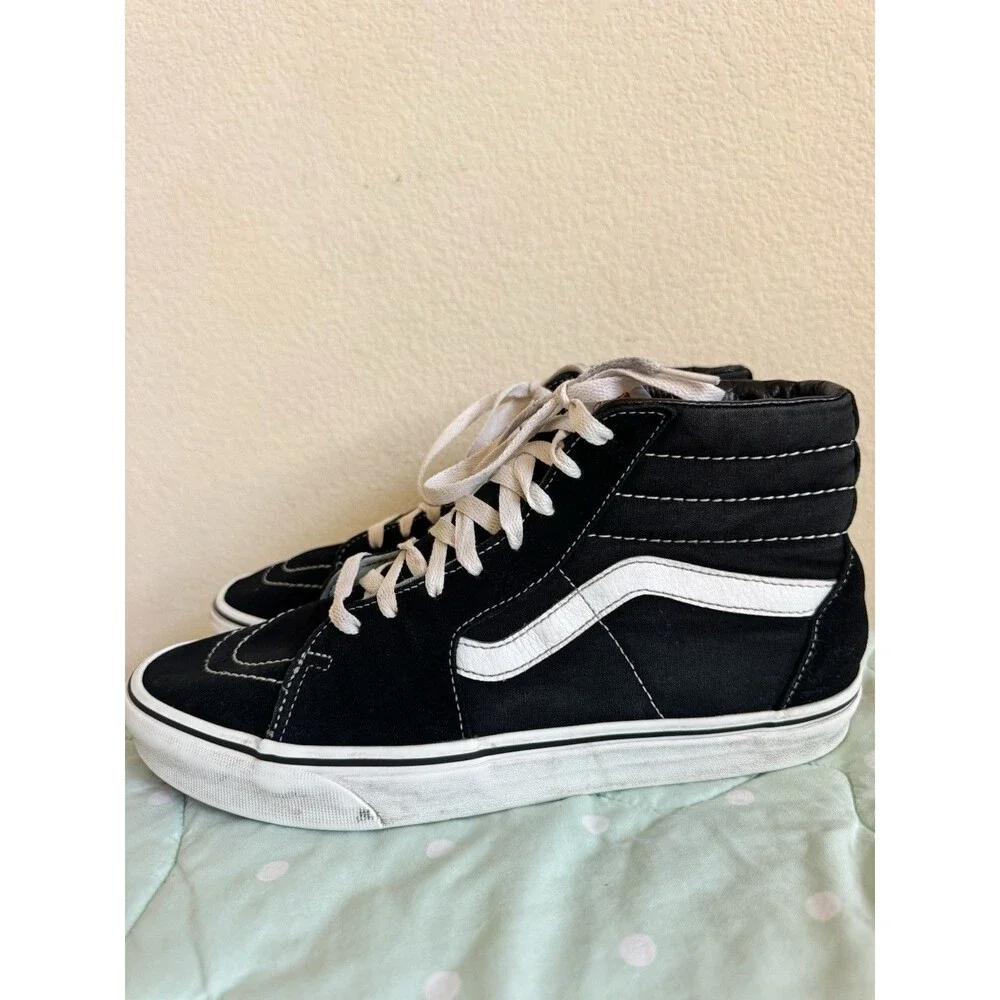 Vans Sk8-Hi Black/White High Top Lace-Up Sneakers Mens size 10